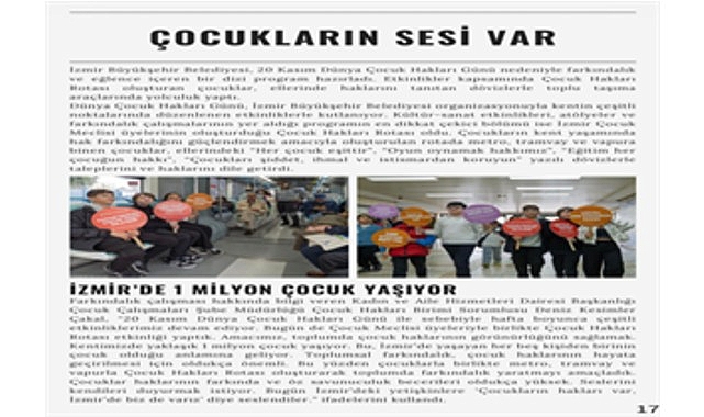 “Hep Birlikte İzmir”, kasım sayısıyla genç, kadın ve çocuklarla buluştu